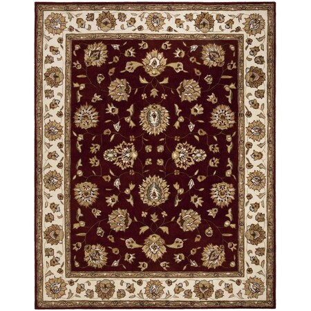 Safavieh 4 x 6 ft. Total Performance Hand Hooked Area RugBurgundy & Ivory TLP416C-4